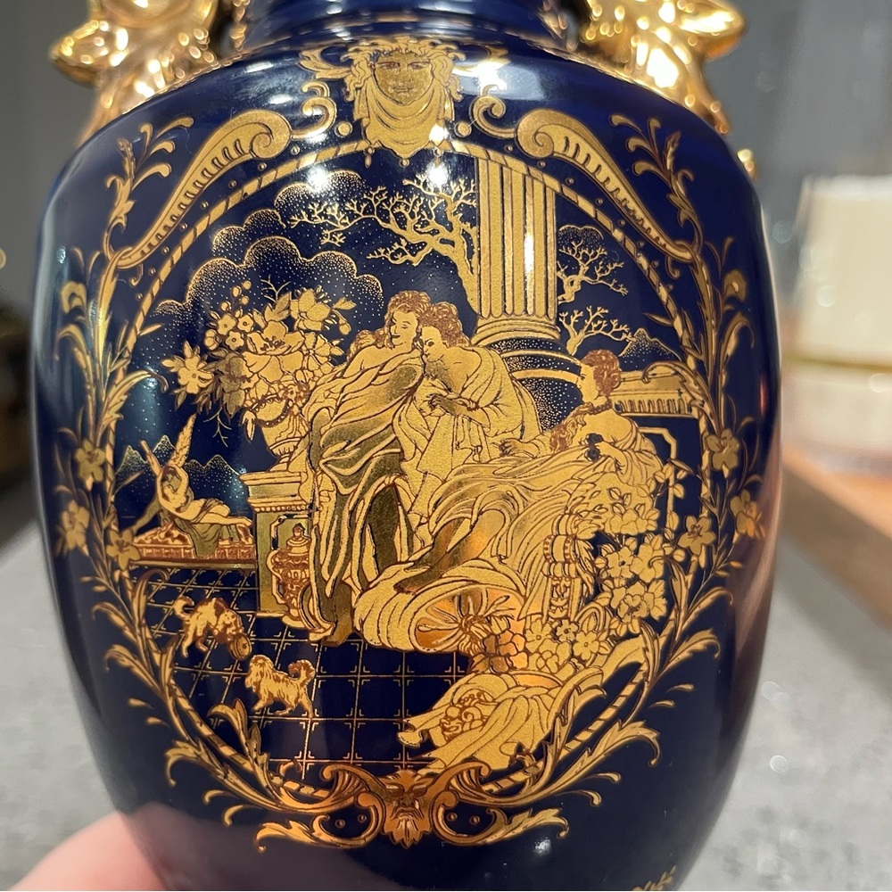 Limoges Royal Blue and Gold Accent Vase - Picture 6 of 12
